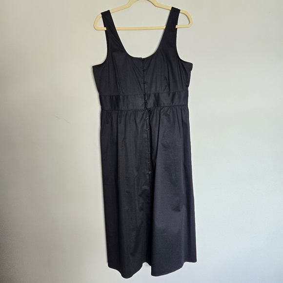 Alfani Button Front Midi Dress Women's L‎ Minimalist Neutral Goth Dark Feminine - Picture 2 of 13